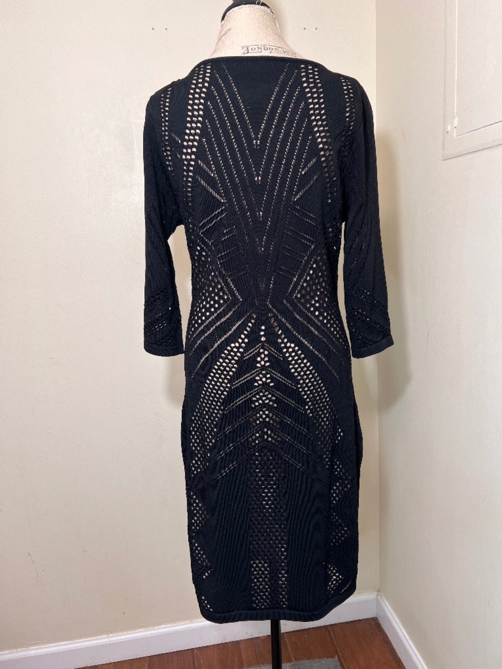 Calvin Klein black bodycon  Night Dress Lined Knit Size XL - Picture 2 of 11